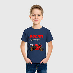 Футболка хлопковая детская DUCATI ДУКАТИ MOTOSPORT, цвет: тёмно-синий — фото 2