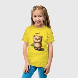 Футболка хлопковая детская Медведь, цвет: желтый — фото 2