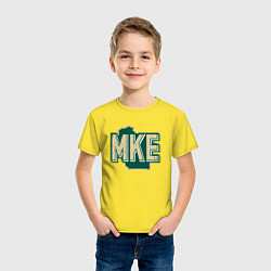 Футболка хлопковая детская MKE Милуоки Бакс, цвет: желтый — фото 2