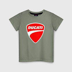 Футболка хлопковая детская DUCATI ДУКАТИ ЭМБЛЕМА, цвет: авокадо