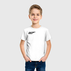 Футболка хлопковая детская 007 лого, цвет: белый — фото 2