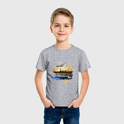 Футболка хлопковая детская Travel Санк-Петербург, цвет: меланж — фото 2