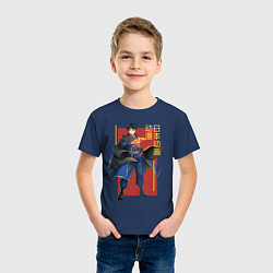 Футболка хлопковая детская Рой Мустанг, цвет: тёмно-синий — фото 2