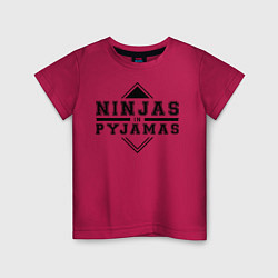 Футболка хлопковая детская Ninjas In Pyjamas, цвет: маджента