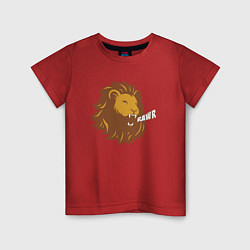 Футболка хлопковая детская Lion Rawr, цвет: красный