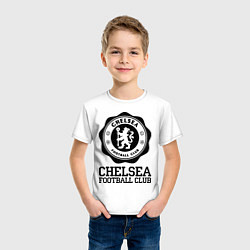 Футболка хлопковая детская Chelsea FC: Emblem, цвет: белый — фото 2