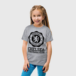Футболка хлопковая детская Chelsea FC: Emblem, цвет: меланж — фото 2