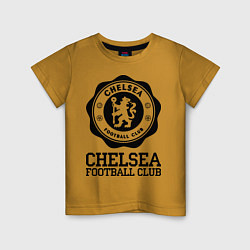 Футболка хлопковая детская Chelsea FC: Emblem, цвет: горчичный