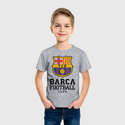 Футболка хлопковая детская Barcelona Football Club, цвет: меланж — фото 2
