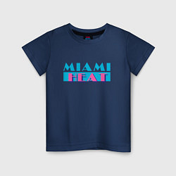 Футболка хлопковая детская Майами Хит, цвет: тёмно-синий