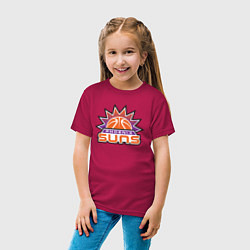 Футболка хлопковая детская Phoenix Suns, цвет: маджента — фото 2