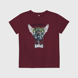 Футболка хлопковая детская Викинг с бородой, цвет: меланж-бордовый