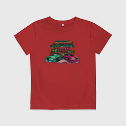 Футболка хлопковая детская Овощи, цвет: красный