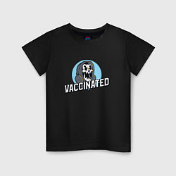 Футболка хлопковая детская Vaccinated, цвет: черный