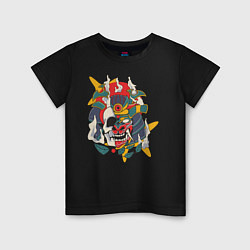 Детская футболка Самурайская маска-череп