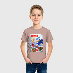 Футболка хлопковая детская SONIC СОНИК Z, цвет: пыльно-розовый — фото 2