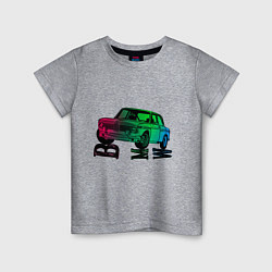 Футболка хлопковая детская Ретро БМВ BMW Сочный, цвет: меланж