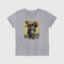Футболка хлопковая детская Большой пир, цвет: меланж