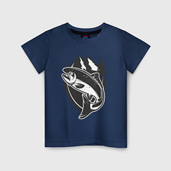 Детская футболка Рыбалка на лосося