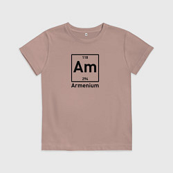 Футболка хлопковая детская Am -Armenium, цвет: пыльно-розовый