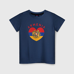Футболка хлопковая детская The Heart of Armenia, цвет: тёмно-синий