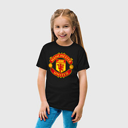 Футболка хлопковая детская Манчестер Юнайтед Роналду 2021, цвет: черный — фото 2