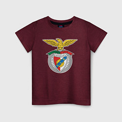 Футболка хлопковая детская Benfica, цвет: меланж-бордовый