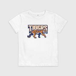 Футболка хлопковая детская Tigers, цвет: белый