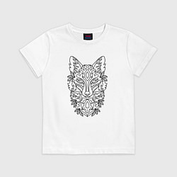 Футболка хлопковая детская Лиса, цвет: белый