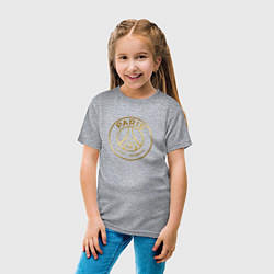 Футболка хлопковая детская PSG GOLD LOGO ПСЖ ЗОЛОТО, цвет: меланж — фото 2