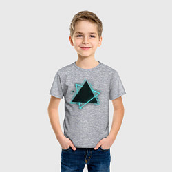 Футболка хлопковая детская Треугольник неон, цвет: меланж — фото 2