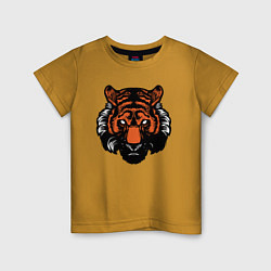 Футболка хлопковая детская Bad Tiger, цвет: горчичный