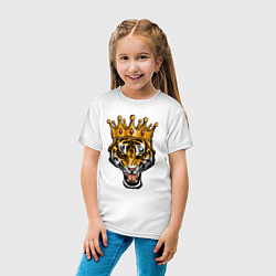 Футболка хлопковая детская Царь тигр, цвет: белый — фото 2
