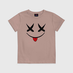 Футболка хлопковая детская Playful smile, цвет: пыльно-розовый