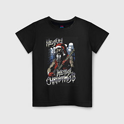 Футболка хлопковая детская Heavy Metal Christmas, цвет: черный