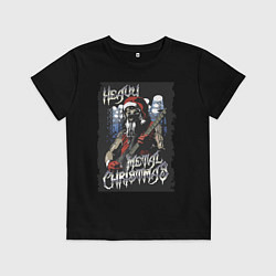 Футболка хлопковая детская Heavy Metal Christmas, цвет: черный