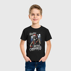 Футболка хлопковая детская Heavy Metal Christmas, цвет: черный — фото 2