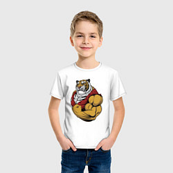 Футболка хлопковая детская Power Tiger, цвет: белый — фото 2