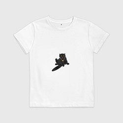 Футболка хлопковая детская Crypto Cat, цвет: белый