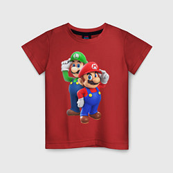 Футболка хлопковая детская Mario Bros цвета красный — фото 1