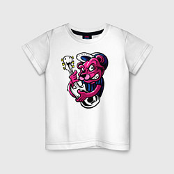 Детская футболка Гитарист медведь