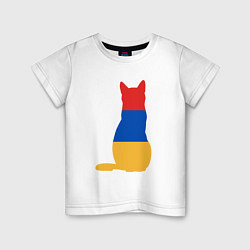 Футболка хлопковая детская Армянский Кот, цвет: белый
