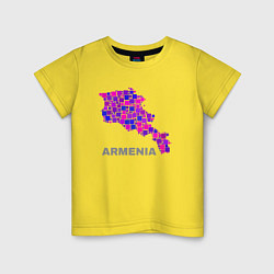 Футболка хлопковая детская Армения Armenia, цвет: желтый