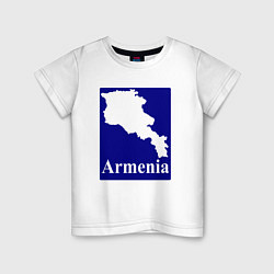 Футболка хлопковая детская Армения Armenia, цвет: белый