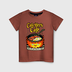 Футболка хлопковая детская Calcifer cook, цвет: кирпичный