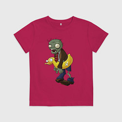 Футболка хлопковая детская Swim Zombie, цвет: маджента