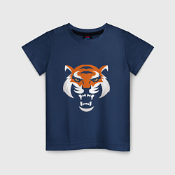 Футболка хлопковая детская Smile Tiger, цвет: тёмно-синий