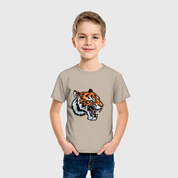 Футболка хлопковая детская Face Tiger, цвет: миндальный — фото 2