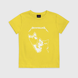 Футболка хлопковая детская MEOWTALLICA, цвет: желтый