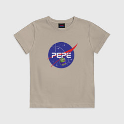 Футболка хлопковая детская Pepe Pepe space Nasa, цвет: миндальный